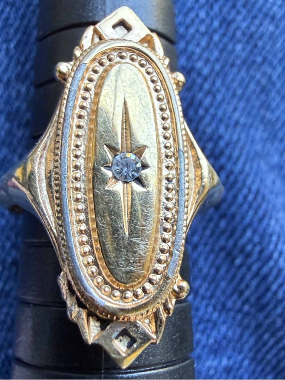Vintage 1976 Avon "Kensington" Victorian Revival Statement Ring Size 5-6